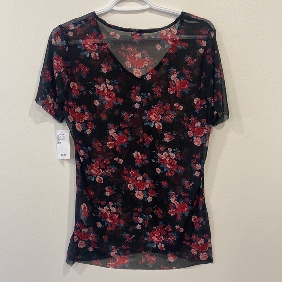 Nwt Rosette Sheer Floral Top - Picture 7 of 10